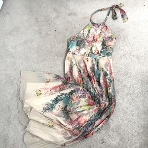 New with tags M/L Akira floral pleasured halter maxi dress